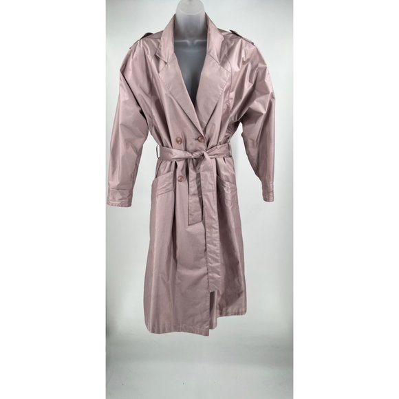 Vintage 80's British Mist Metallic Iridescent Lavender Trench Coat